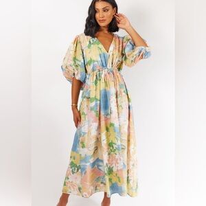 Girl And The Sun Australian Label Elsie Maxi Dress in Kailani floral print XS